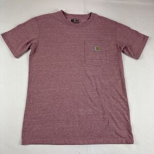 Carhartt LOOSE FIT HEAVYWEIGHT SHORT-SLEEVE POCKET T-SHIRT Womens XS Red Heather